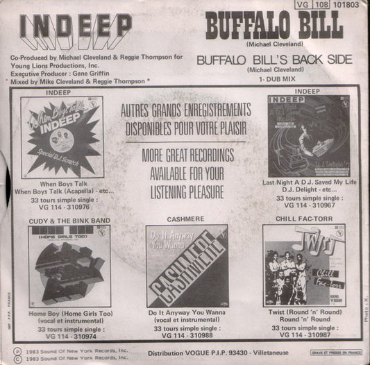 Indeep : Buffalo Bill (7")