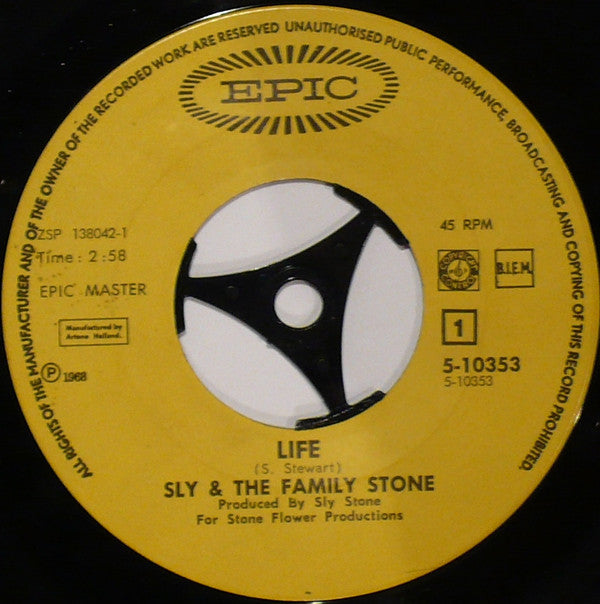 Sly & The Family Stone :  Life / M'Lady (7", Single)