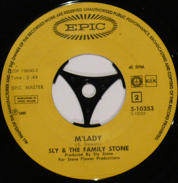 Sly & The Family Stone :  Life / M'Lady (7", Single)