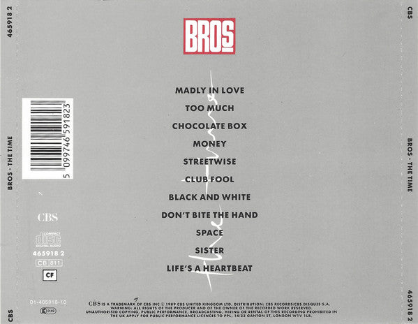 Bros : The Time (CD, Album)