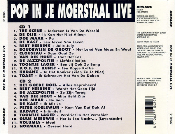 Various : Pop In Je Moerstaal Live (2xCD, Comp)