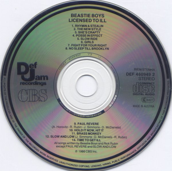 Beastie Boys : Licensed To Ill (CD, Album, RE)