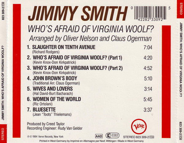 Jimmy Smith : Who's Afraid Of Virginia Woolf? (CD, Album, RE, RM)
