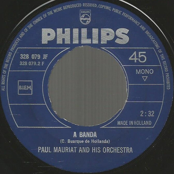 Paul Mauriat And His Orchestra : L'amour Est Bleu (7", Single, Mono)