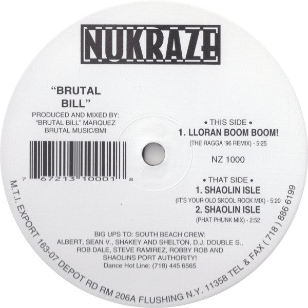 Brutal Bill : Lloran Boom Boom! (12")