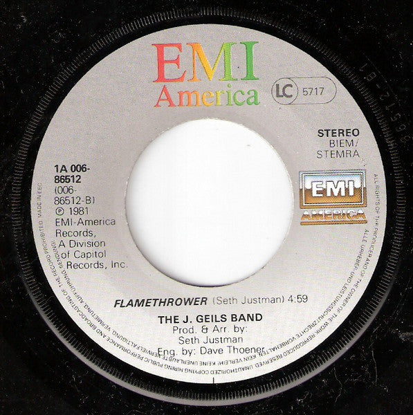 The J. Geils Band : Freeze Frame (7", Single)