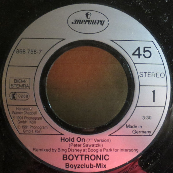 Boytronic : Hold On (Boyzclub Mix) (7", Single)