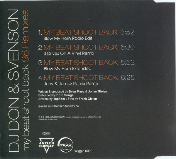 DJ Don & Svenson : My Beat Shoot Back ('98 Remixes) (CD, Maxi)