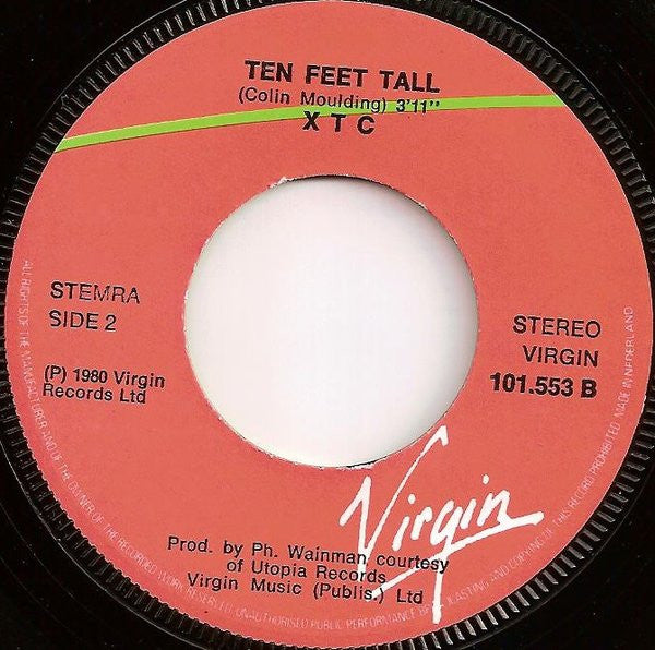 XTC : Wait Till Your Boat Goes Down (7", Single)