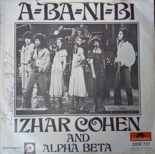 Izhar Cohen And The Alpha-Beta : A-Ba-Ni-Bi (7", Single)