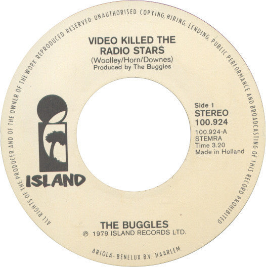 The Buggles : Video Killed The Radio Star (7", Single)