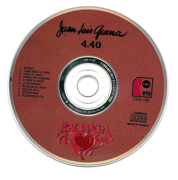 Juan Luis Guerra 4.40 : Bachata Rosa (CD, Album)