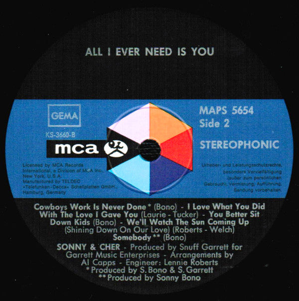 Sonny & Cher : All I Ever Need Is You (LP, Album)