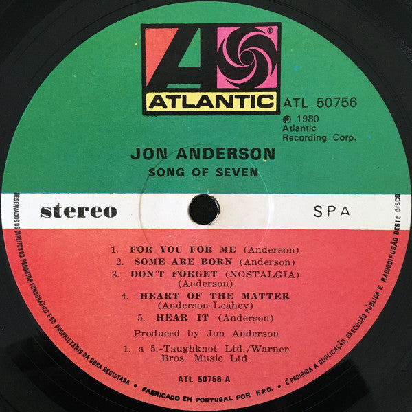Jon Anderson : Song Of Seven (LP, Album)