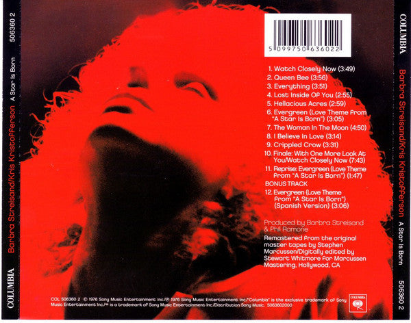 Barbra Streisand & Kris Kristofferson : A Star Is Born (CD, Album, RM)