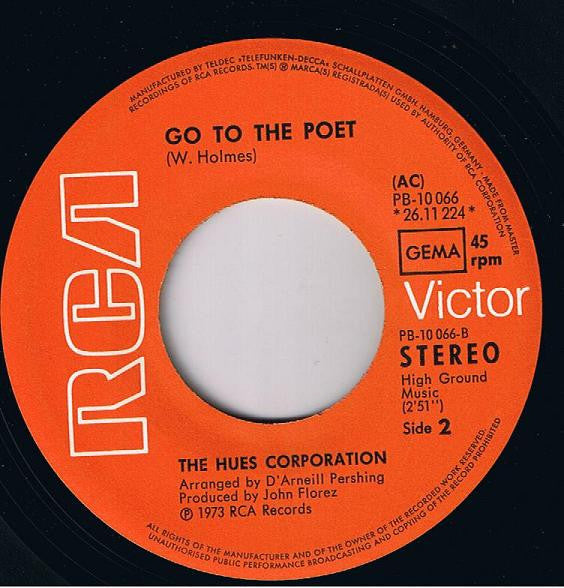 The Hues Corporation : Rockin' Soul (7", Single)
