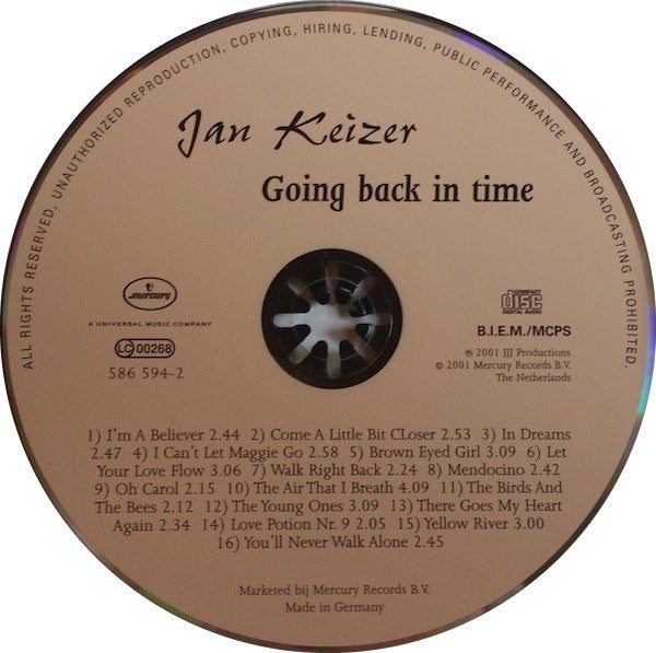 Jan Keizer : Going Back In Time (CD, Album, RE)