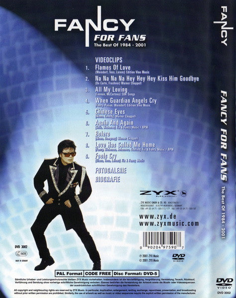 Fancy : For Fans - The Best Of 1984 - 2001 (DVD-V, Comp, PAL)
