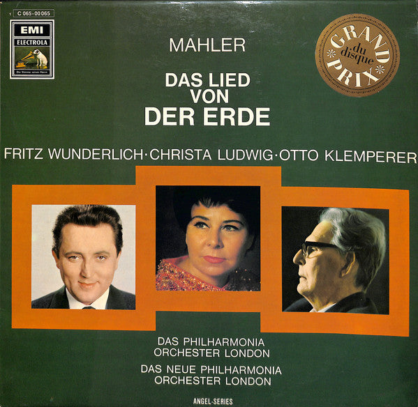 Gustav Mahler, Philharmonia Orchestra Conducted By Otto Klemperer, Christa Ludwig & Fritz Wunderlich : Mahler: Das Lied Von Der Erde (LP, Album)
