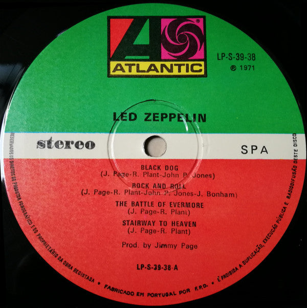 Led Zeppelin : Untitled (LP, Album, RE, Gat)