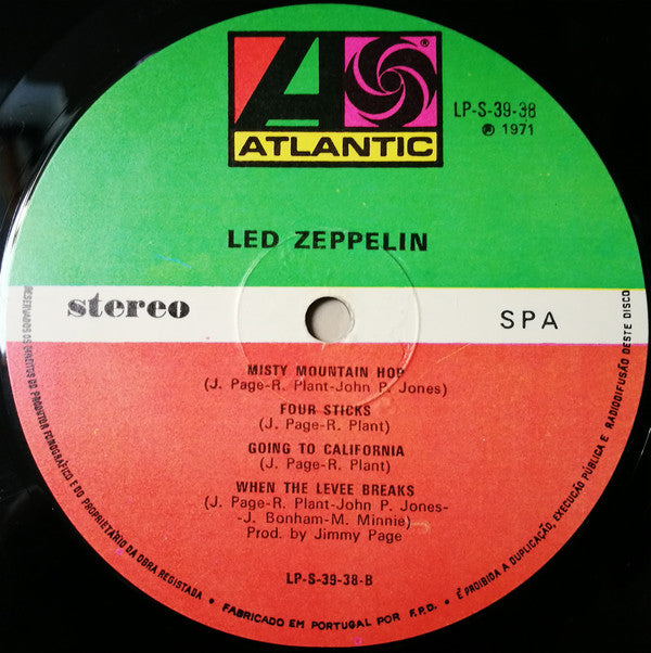 Led Zeppelin : Untitled (LP, Album, RE, Gat)