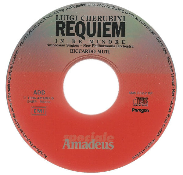 Luigi Cherubini - The Ambrosian Singers, New Philharmonia Orchestra, Philharmonia Orchestra, Riccardo Muti : I Requiem (2xCD, Comp)