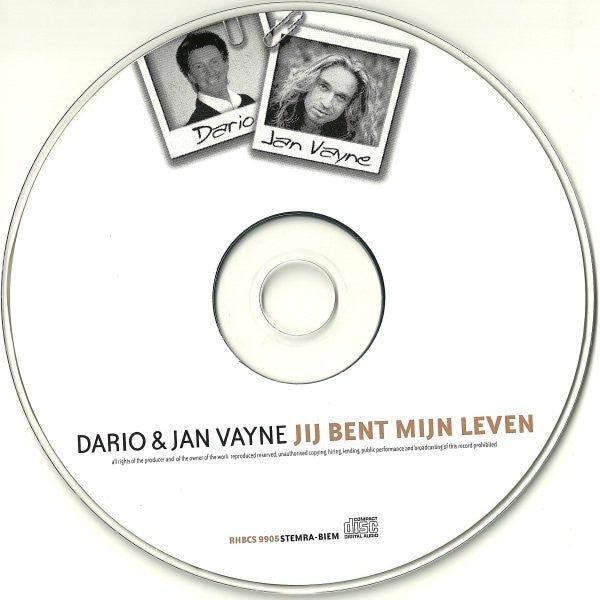Dario (3) & Jan Vayne : Jij Bent Mijn Leven (CD, Single)