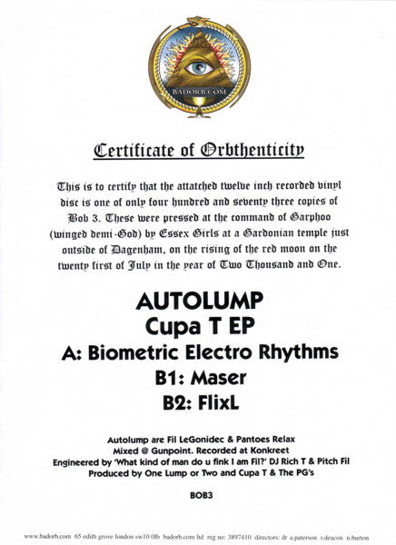 Autolump : Cupa T EP (12", EP, Ltd)