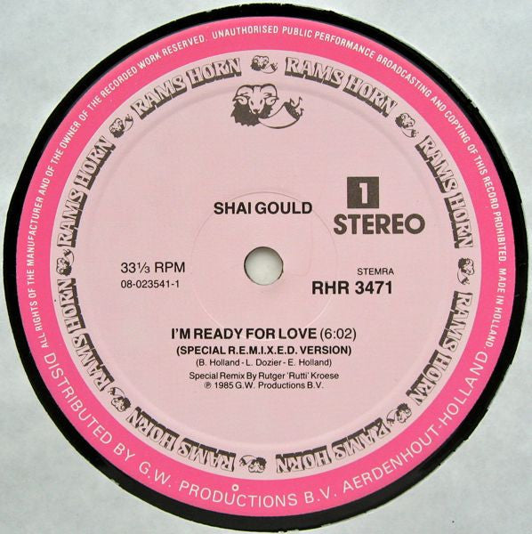 Shai Gould : I'm Ready For Love (Special Club Mix 12") (12", Single)