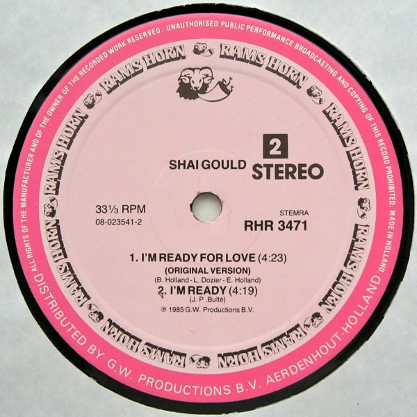 Shai Gould : I'm Ready For Love (Special Club Mix 12") (12", Single)