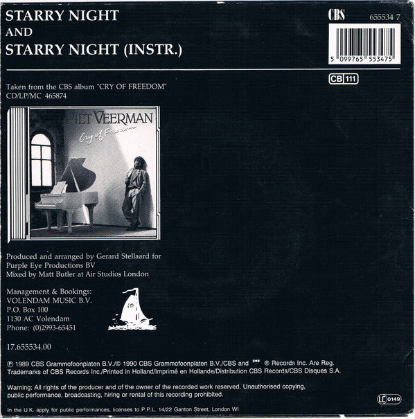 Piet Veerman : Starry Night  (7", Single)
