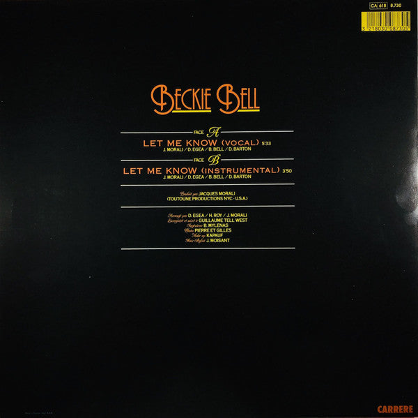Beckie Bell : Let Me Know (12", Maxi)