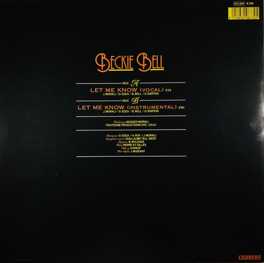 Beckie Bell : Let Me Know (12", Maxi)