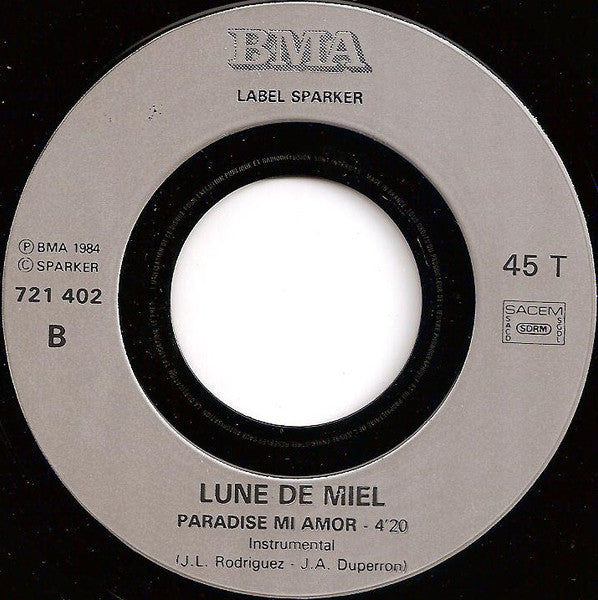 Lune De Miel : Paradise Mi Amor (Version Originale) (7", Single)