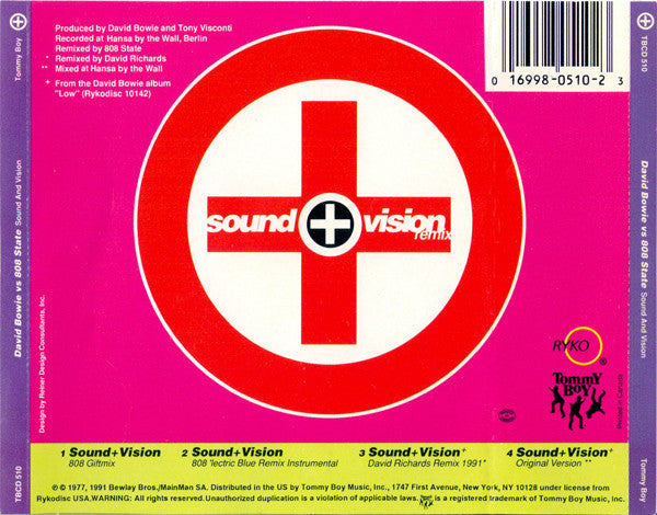 David Bowie vs 808 State : Sound + Vision (Remix) (CD, Maxi)