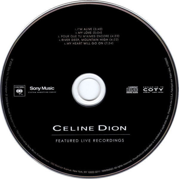 Céline Dion : Featured Live Recordings (CD, Promo, Smplr)