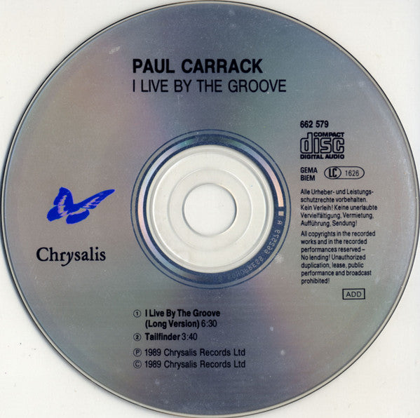 Paul Carrack : I Live By The Groove (CD, Single)