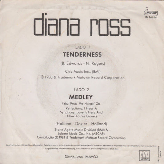 Diana Ross : Tenderness  (7", Single)