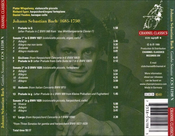 Johann Sebastian Bach - Pieter Wispelwey, Richard Egarr, Daniel Yeadon : Gamba Sonatas, Riddle Preludes, Baroque Perpetua (CD, Album + CD, Smplr)