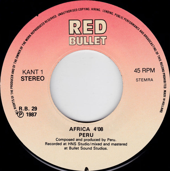 Peru : Africa (7", Single)