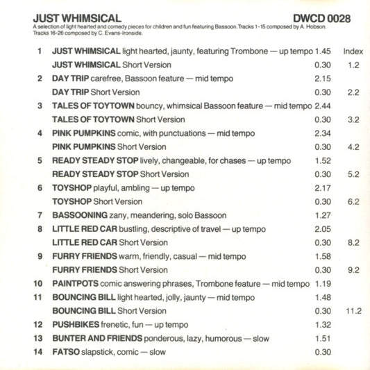 Anthony Hobson / Chris Evans-Ironside : Just Whimsical (CD, Comp)