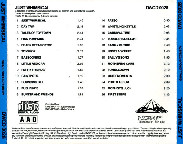 Anthony Hobson / Chris Evans-Ironside : Just Whimsical (CD, Comp)