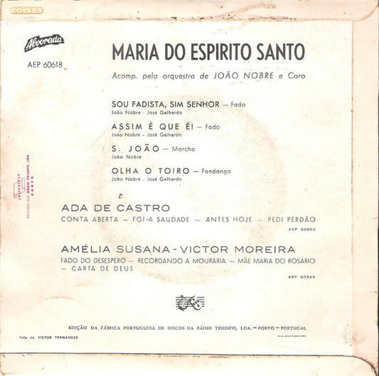 Maria Do Espírito Santo : Sou Fadista, Sim Senhor (7", EP)