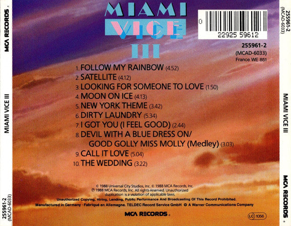 Various : Miami Vice III (CD, Comp)