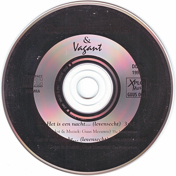 Guus Meeuwis & Vagant : Het Is Een Nacht... (Levensecht) (CD, Single)