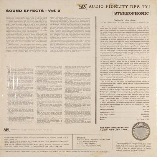 No Artist : Sound Effects Volume 3 (LP)