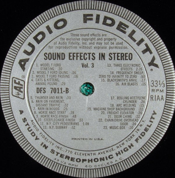 No Artist : Sound Effects Volume 3 (LP)