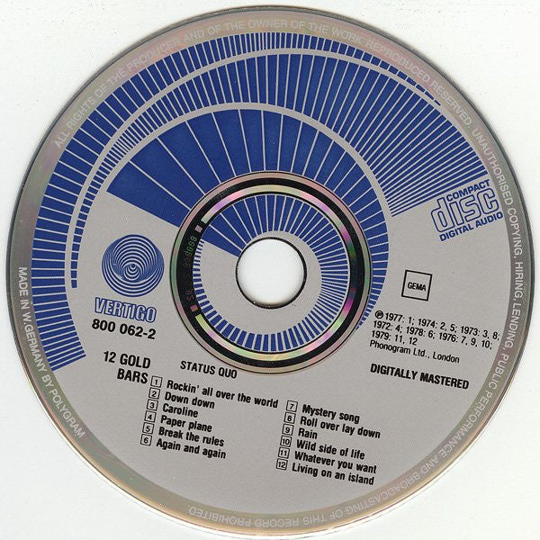 Status Quo : 12 Gold Bars (CD, Comp, RP, Blu)