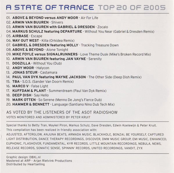 Armin van Buuren : A State Of Trance Year Mix 2005 (2xCD, Comp, Mixed)