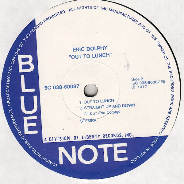 Eric Dolphy : Out To Lunch! (LP, Album, RE)